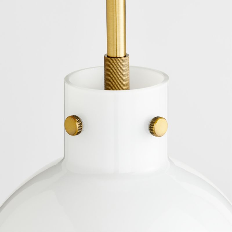 Dakota Brass Pendant Light with Small Milk Glass Globe 7.5" - Image 3