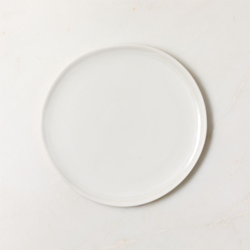 Hyacinth White Salad Plates with Reactive Glaze Set of 6 - Image 1