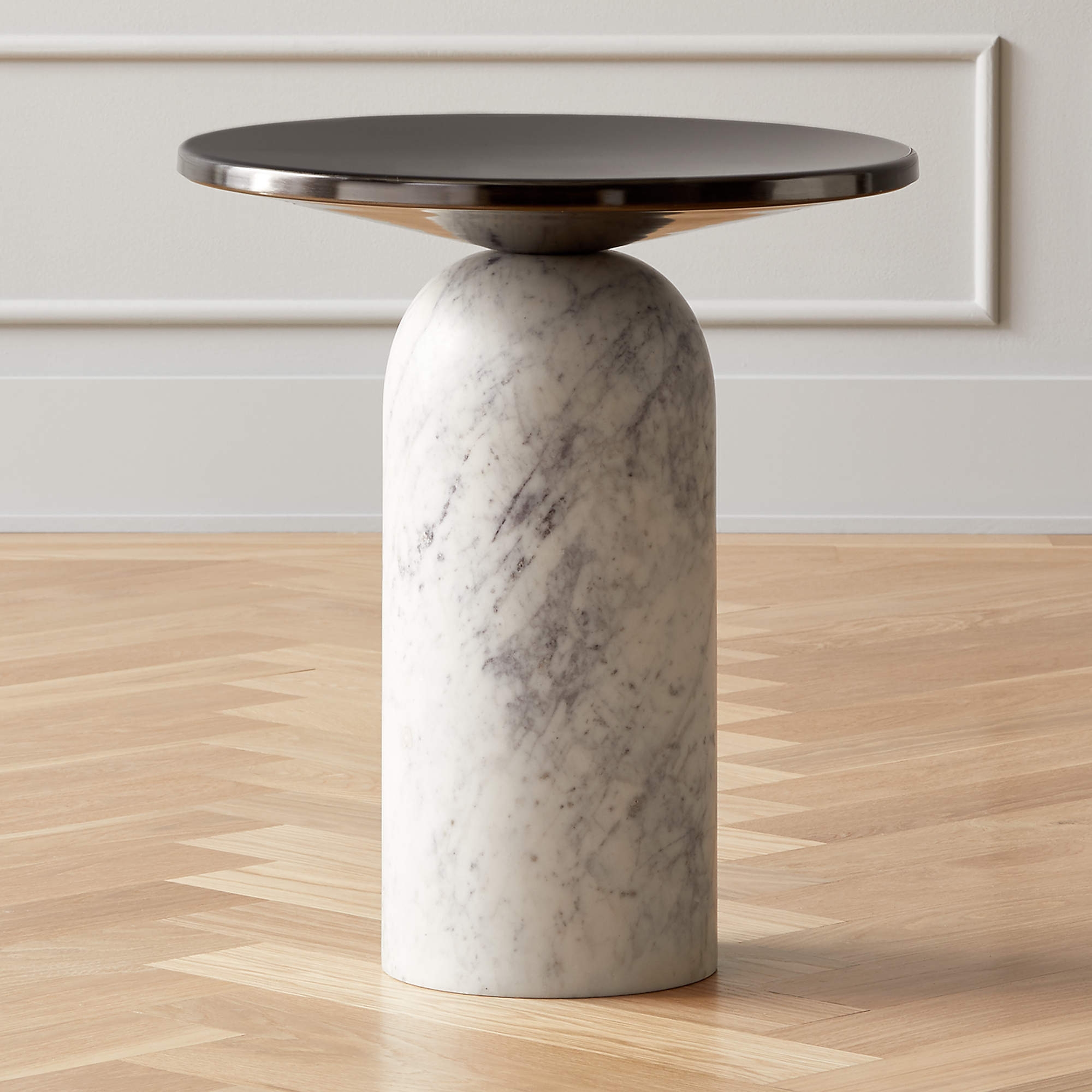 Martini Side Table with White Marble Base - Image 1