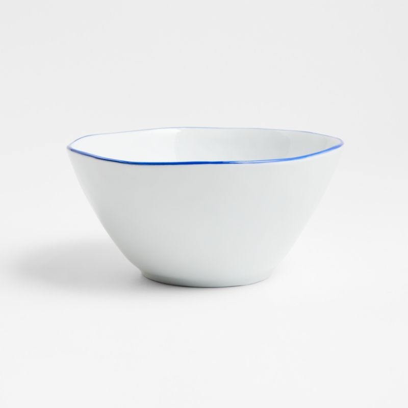 Mercer Blue Rim Porcelain Cereal Bowls, Set of 8 - Image 2