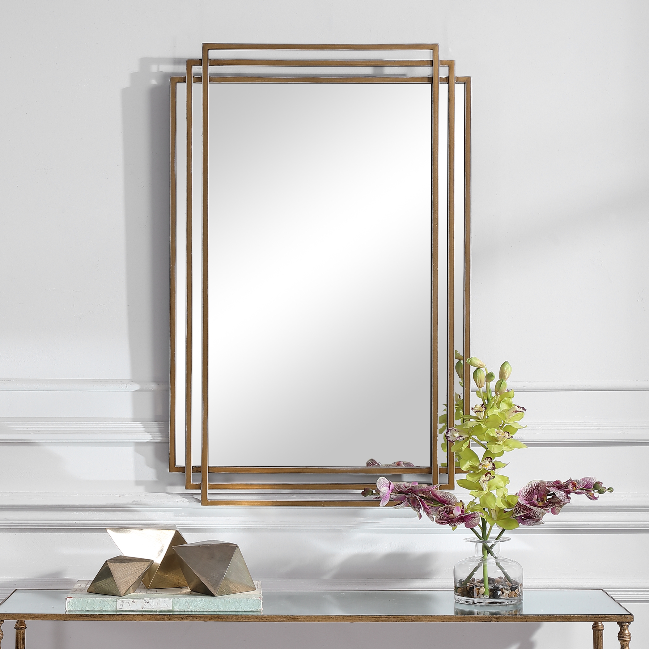 Amherst Brushed Gold Mirror - Image 3