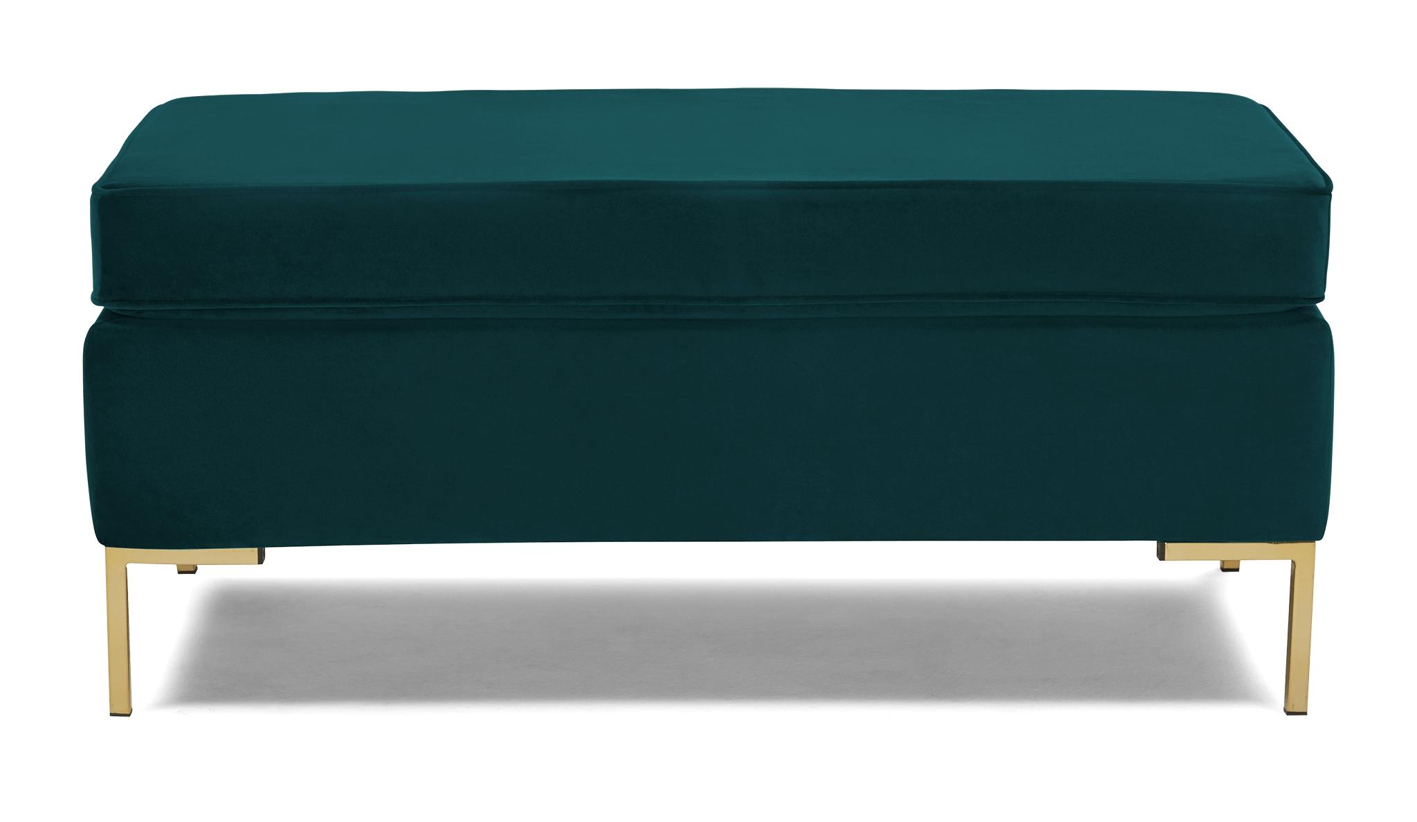 Blue Dee Mid Century Modern Bench with Storage - Royale Peacock - Image 0