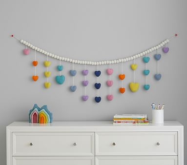 Felted Wool Multi Heart Garland - Image 0