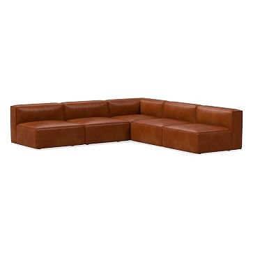 Remi Sectional Set 03: Armless Single, Corner, Armless Single, Memory Foam, Sierra Leather, Snow, Concealed Support - Image 2