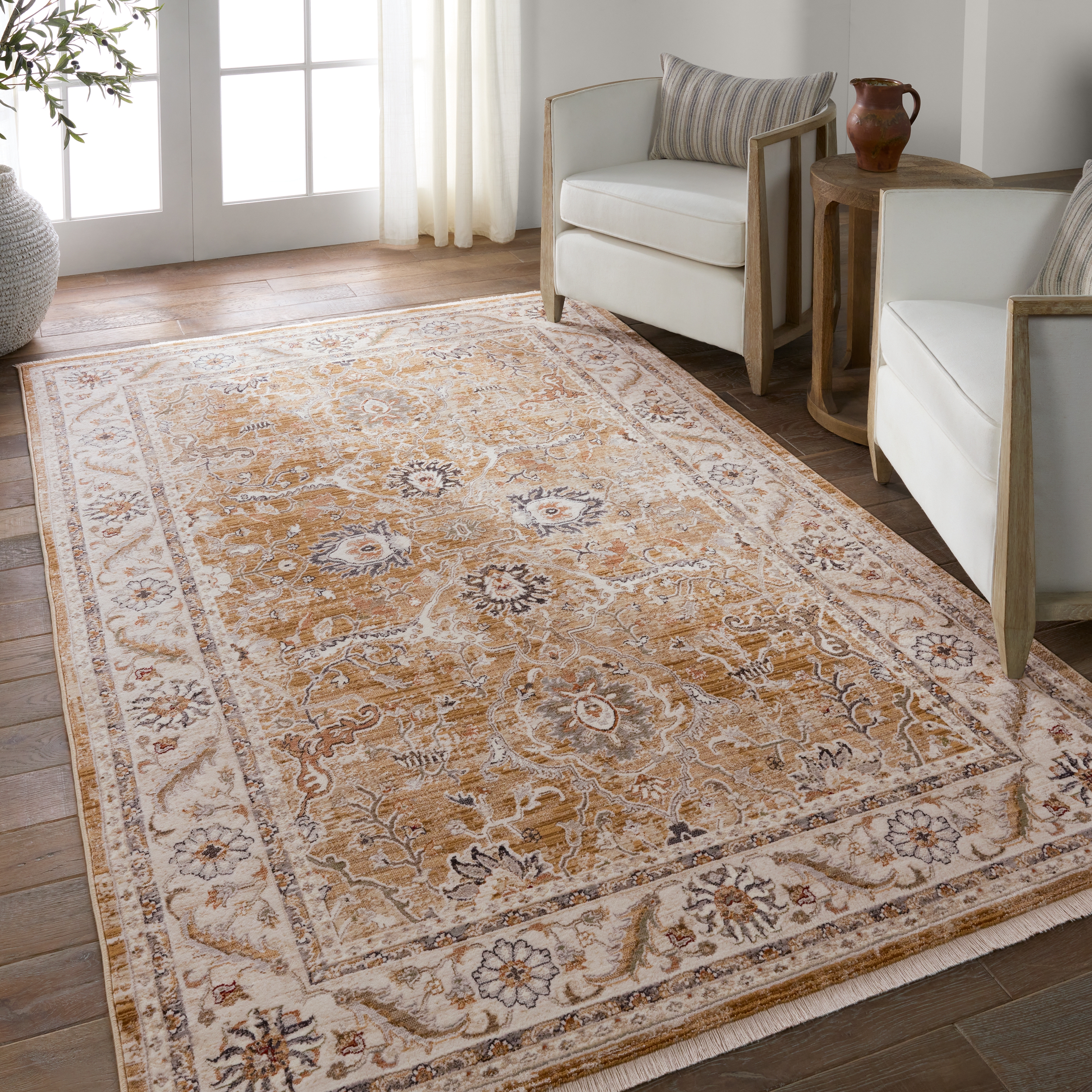 Vibe by Romano Medallion Brown/ Cream Area Rug (5'X8') - Image 4