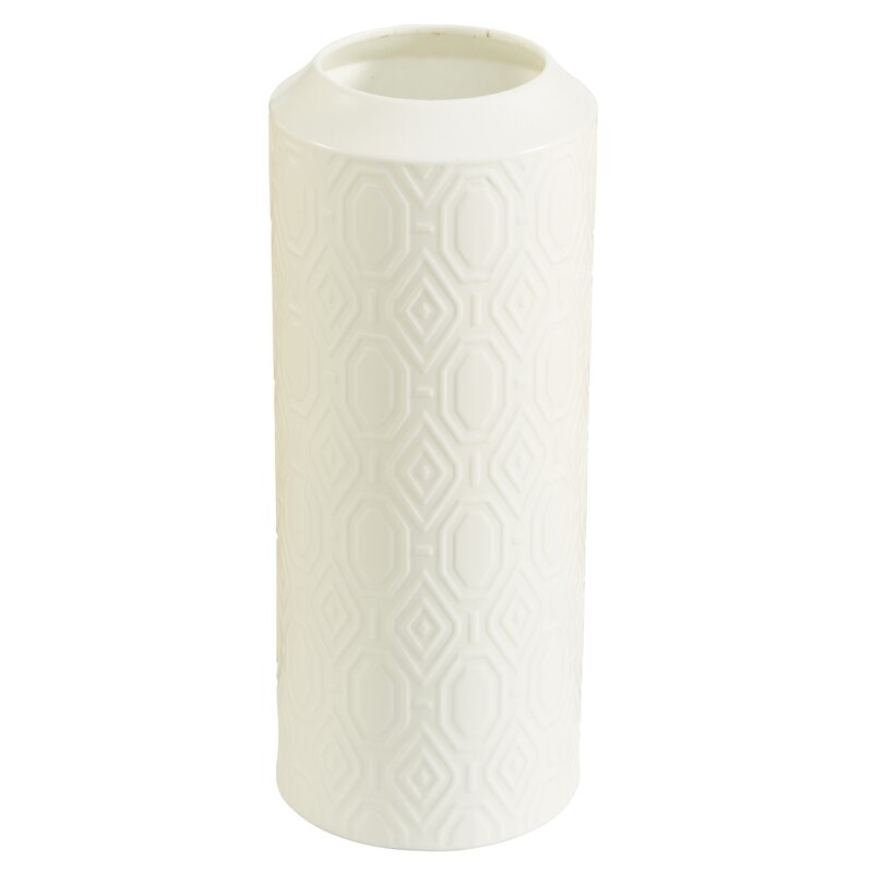 Selamat Designs Mod White 9.5" Porcelain Table Vase - Image 0