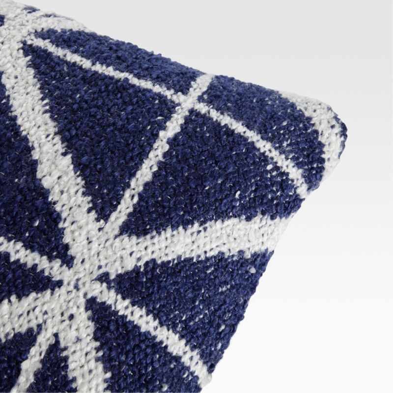 Artun 20"x20" Geometric Blue Outdoor Pillow - Image 1