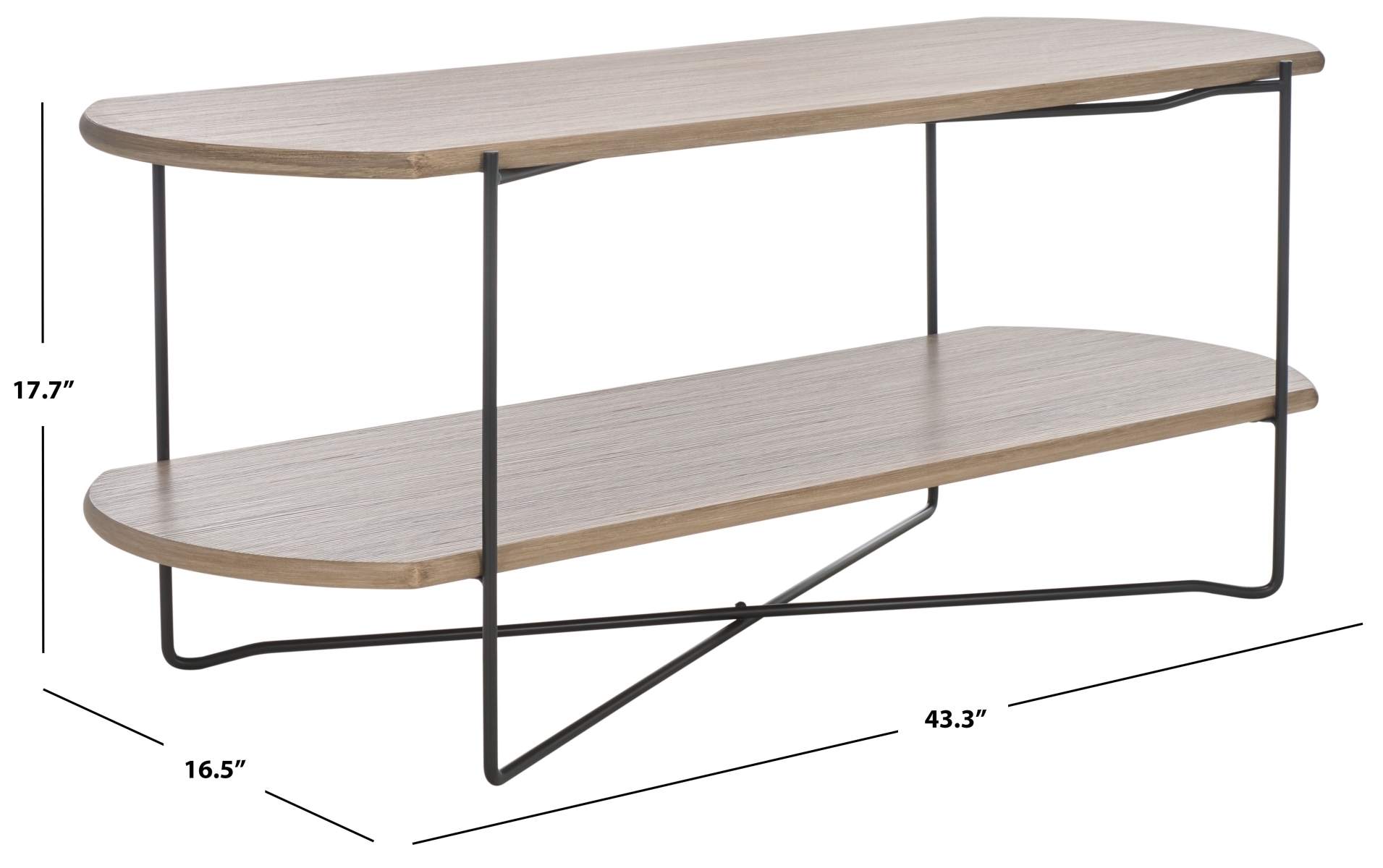 Marlee Coffee Table - Light Grey Oak / Black - Safavieh - Image 6