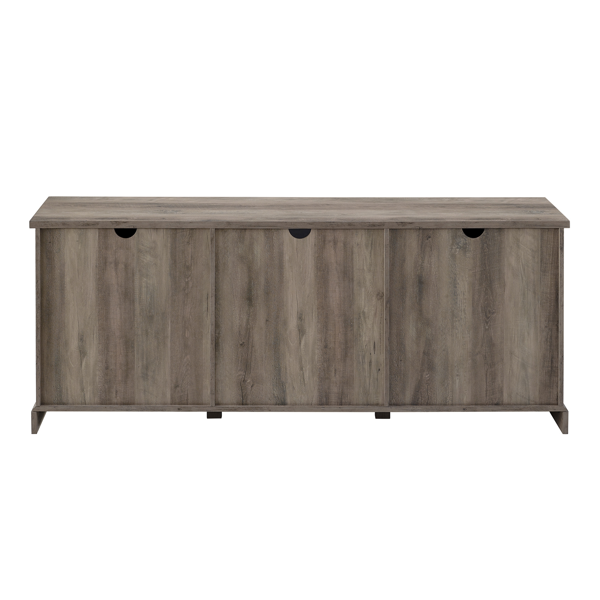 70" Sliding Barn Door TV Console - Grey Wash - Image 3