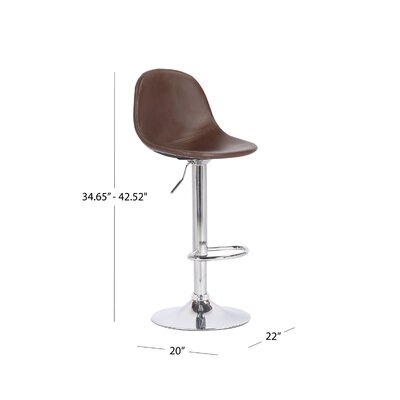 Antes Swivel Faux Leather Adjustable Height Counter Stool - Image 0