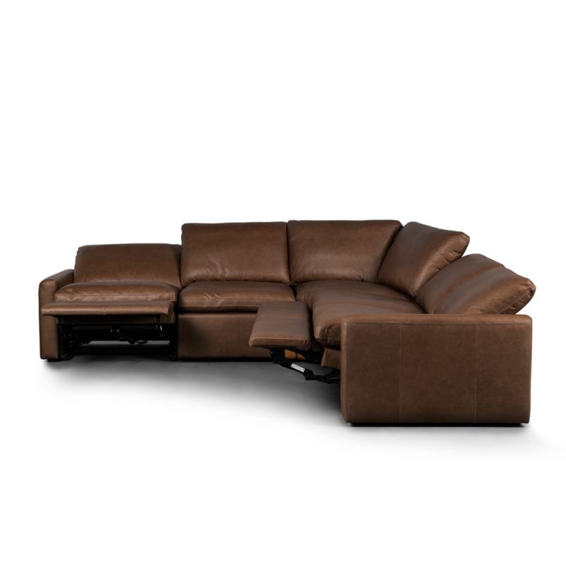 Tillery 5-Piece Sonoma Leather Power Recliner Sectional Sofa - Image 5