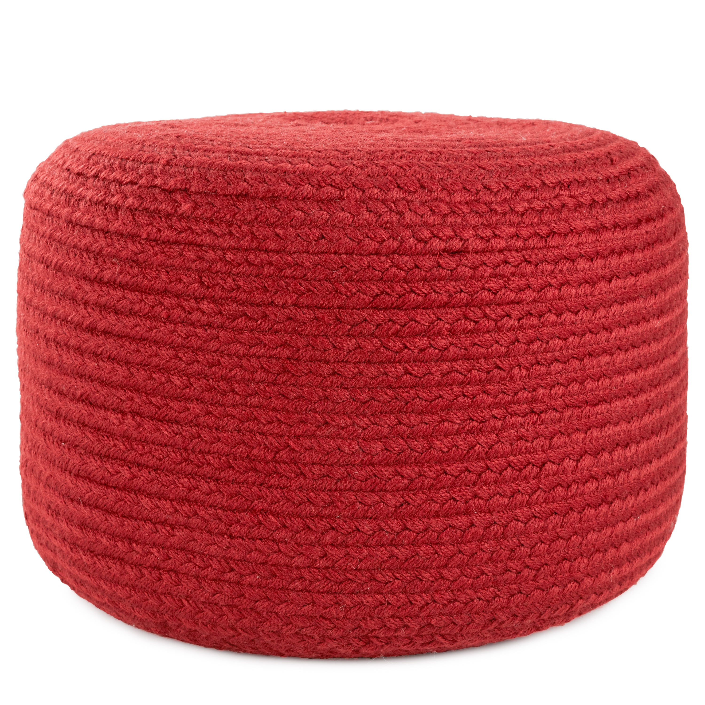 Vibe by Santa Rosa Indoor/ Outdoor Dark Red Cylinder Pouf - Image 0