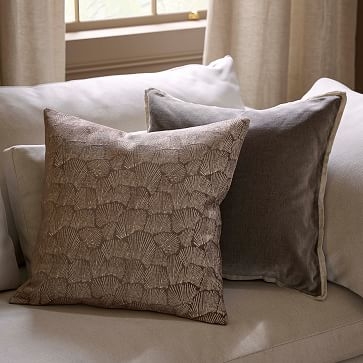 Deco Shells Pillow Cover, 20"x20", Cloudburst Gray - Image 2