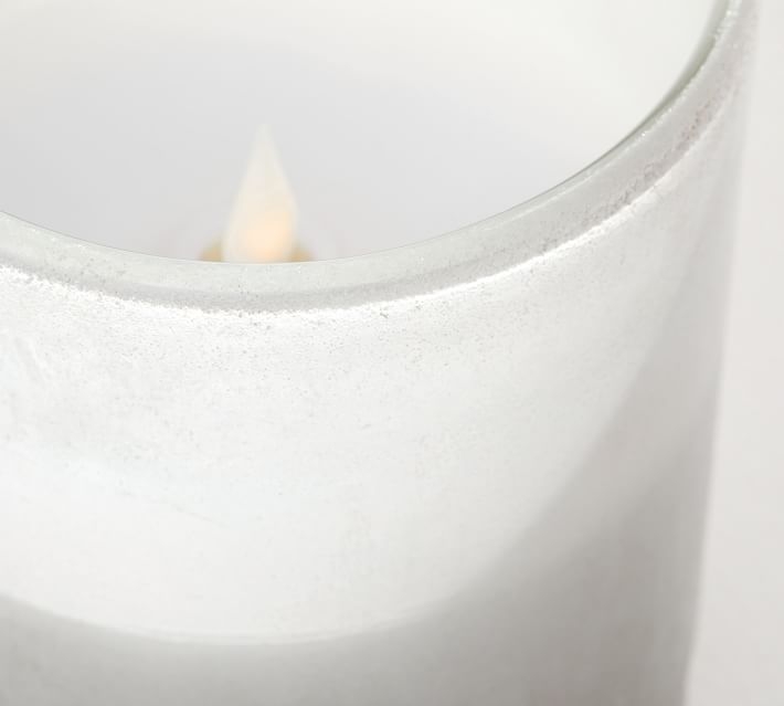 (DISCONTINUED) Frosted Flameless Candle Pot, White, Small 4.5X5 - Image 2