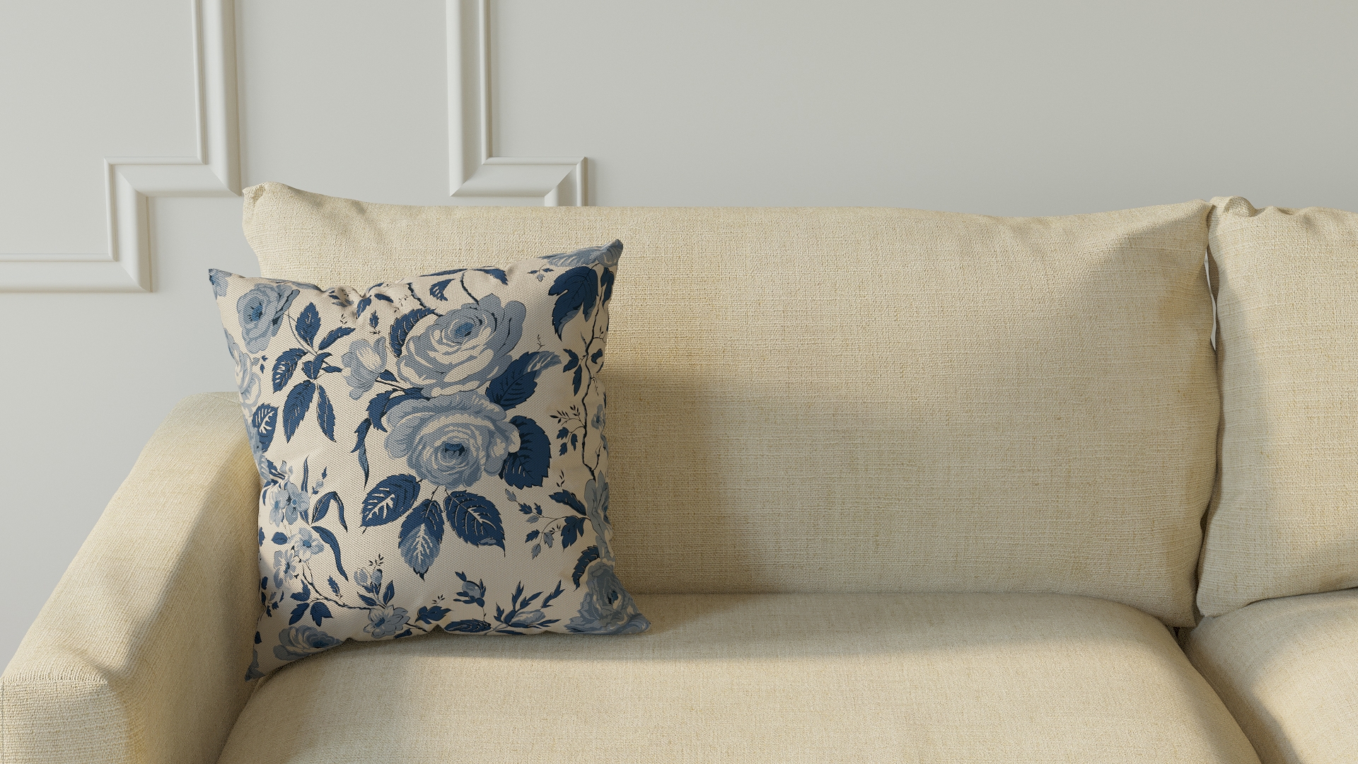 Throw Pillow 16", Delft Chintz, 16" x 16" - Image 2