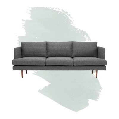 84" Recessed Arm Sofa, Venga Dark Gray - Image 0