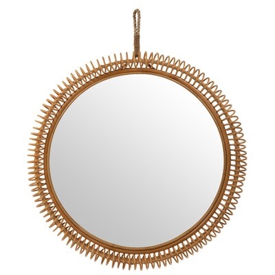 Stacia Rattan Coiled Coastal Accent Mirror - Image 0