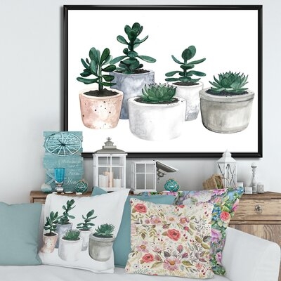 Cactus And Succulent House Plants VI - Farmhouse Canvas Wall Art Print-FL35351 - Image 0