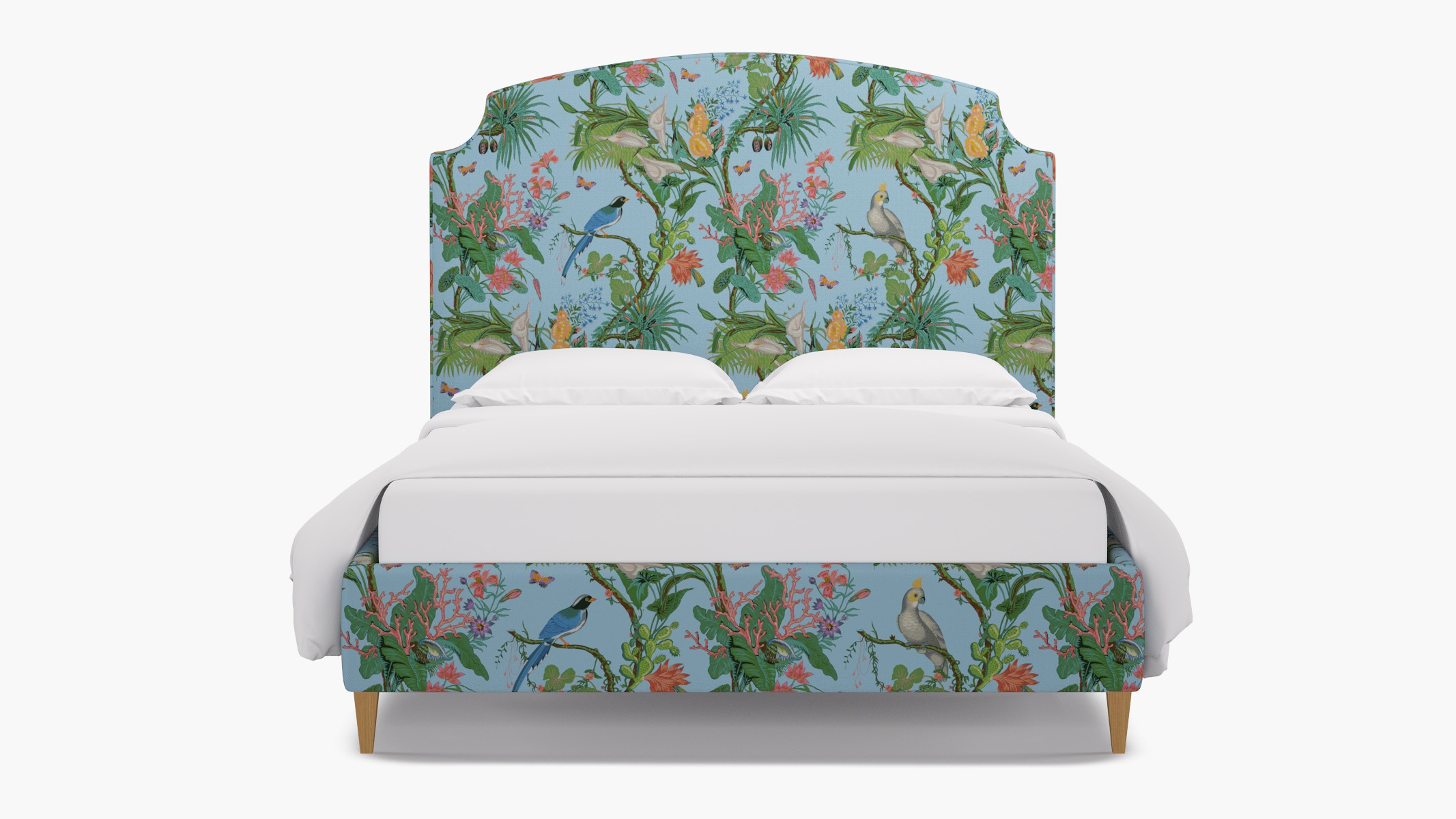 Cove Bed, Sky Cinque Terra, Natural Square Tapered Leg, King - Image 0