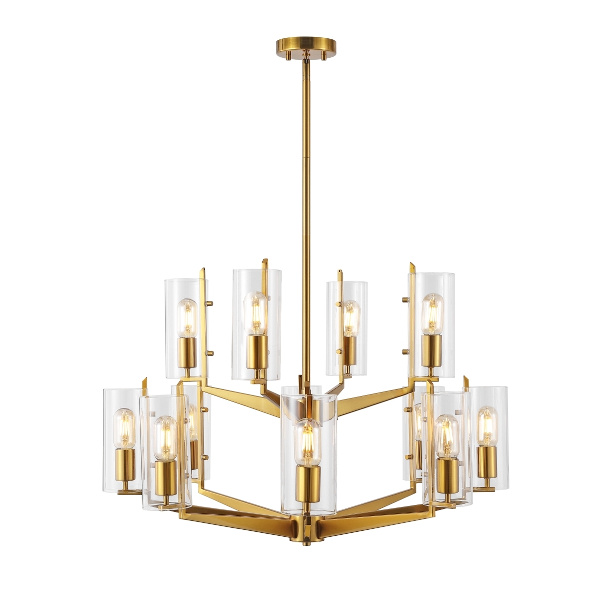 Safavieh Couture Jennica Glass Chandelier - Gold - Image 2