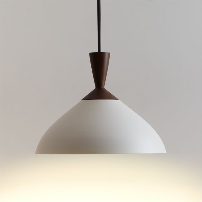 Wilson Mid-Century White Metal Pendant Light - Image 0