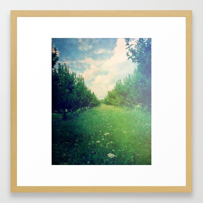 Apple Orchard In Spring Framed Art Print by Olivia Joy St.claire - Cozy Home Decor, - Conservation Natural - MEDIUM (Gallery)-22x22 - Image 0