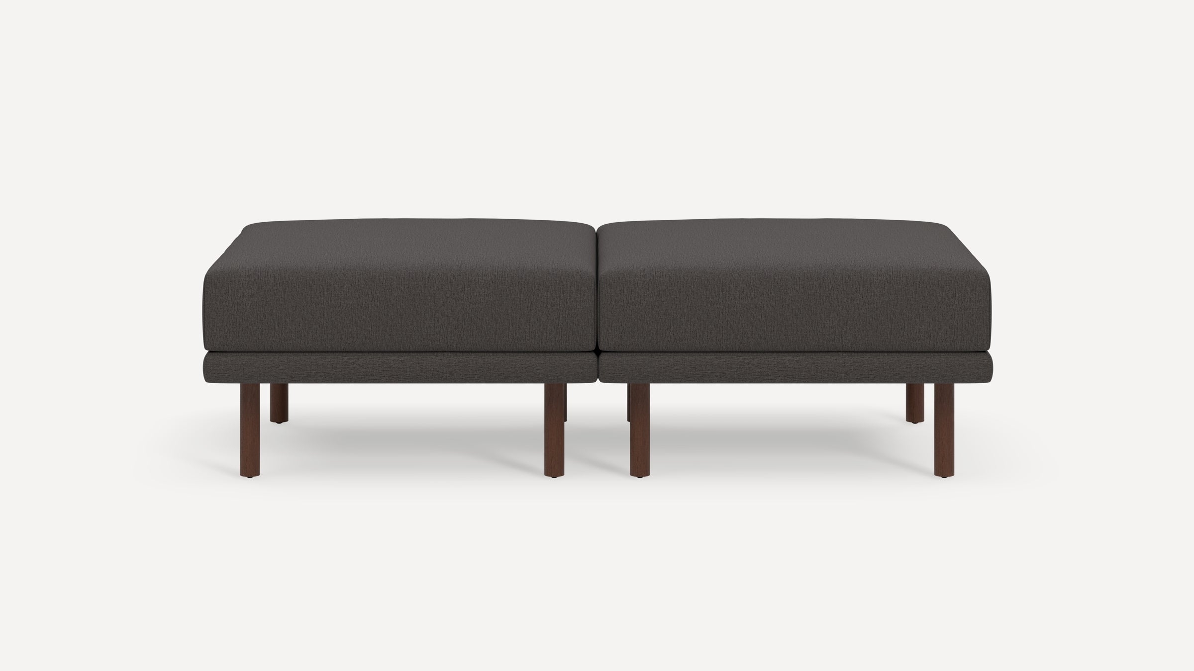 Range 2-Piece Bench - Stone Grey - Performance Flatweave / Walnut - Wood - Image 6