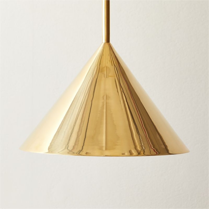 Tolio Brass Conical Pendant Light - Image 1