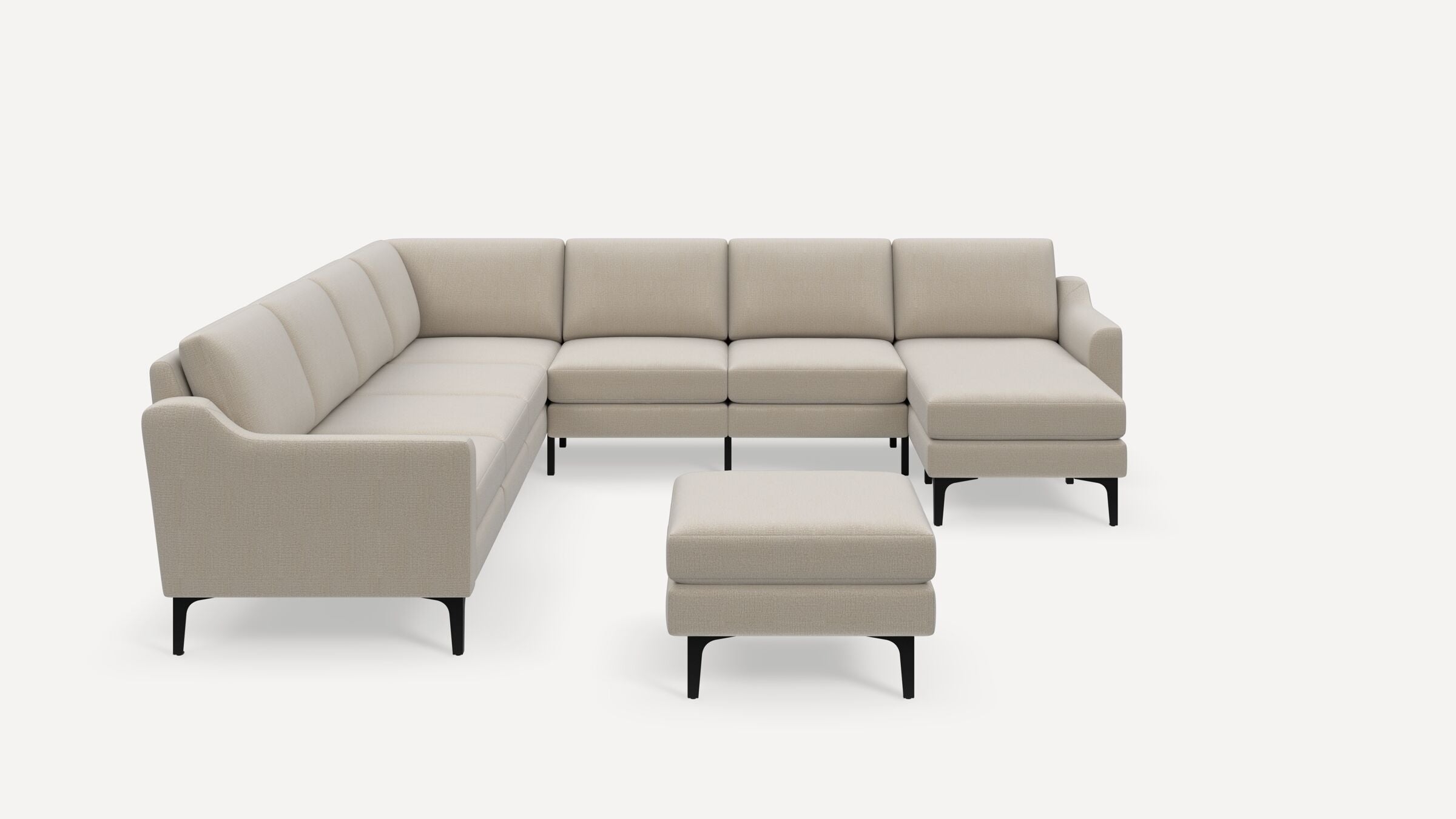 Nomad 7-Seat Corner Sectional with Chaise and Ottoman - Georgia Clay - Performance Chenille / Black - Metal / Slope - Image 0