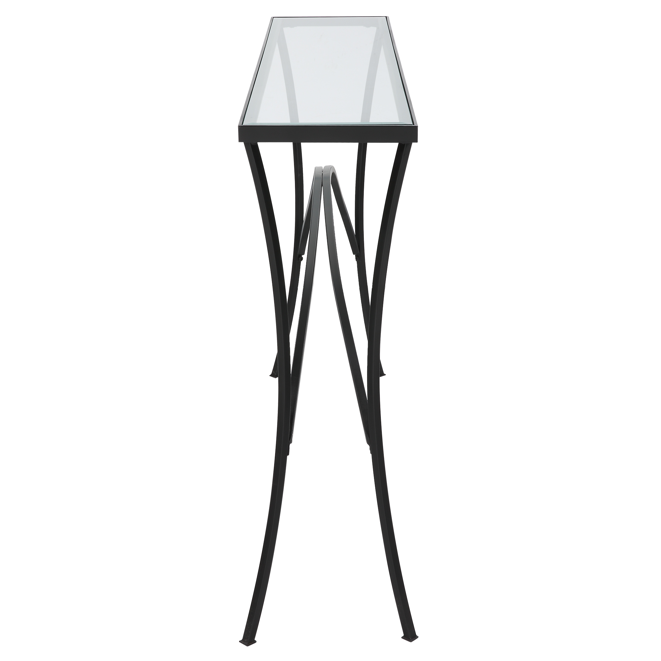 Alayna Black Metal & Glass Console Table - Image 4