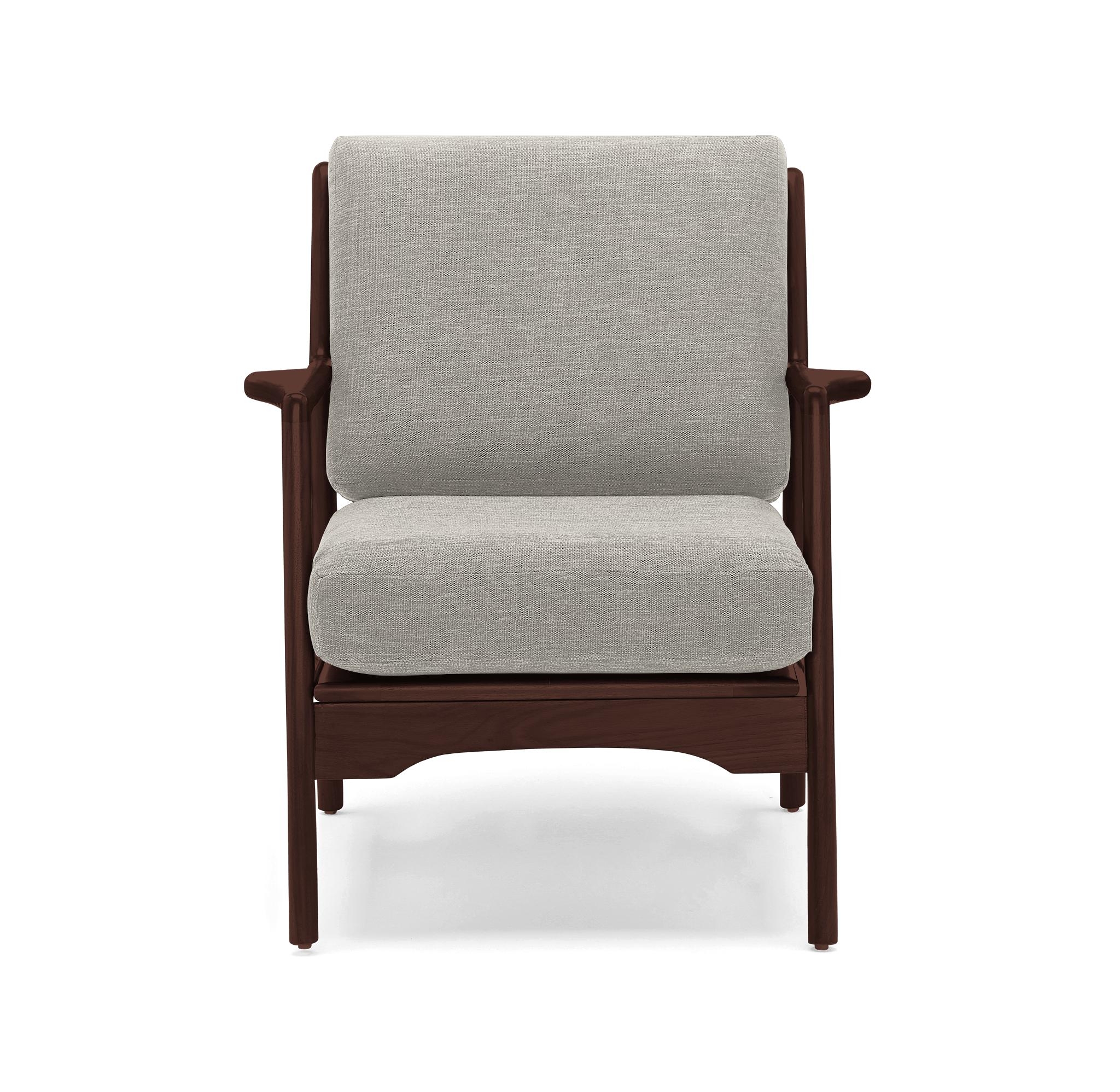 White Collins Mid Century Modern Chair - Bloke Cotton - Walnut - Image 0
