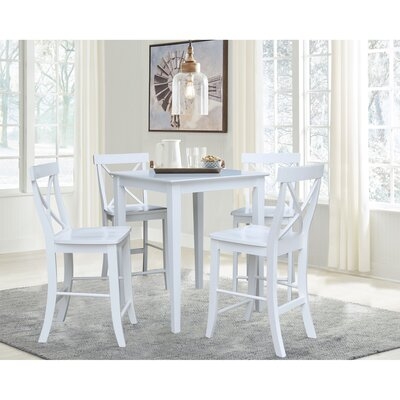 Counter Height Rubberwood Solid Wood Dining Set - Image 0
