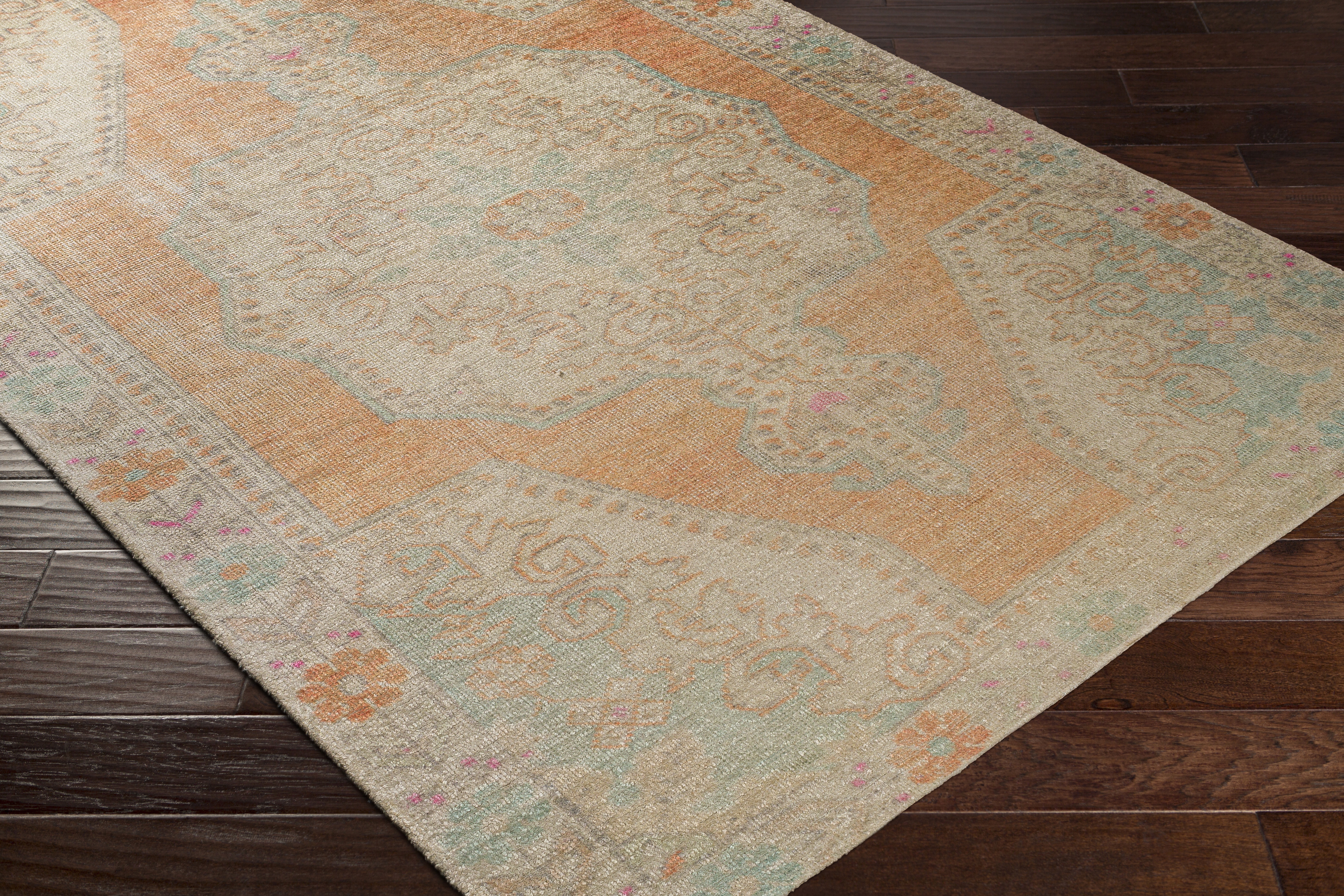 Unique Beige Indoor 8'6" x 11'6" Handmade Rug - Image 6