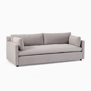 Marin 94" Sofa, Down, Performance Coastal Linen, White, Concealed Support - Image 3