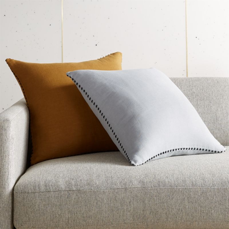 18" Lumiar Dijon Pillow with Feather-Down Insert - Image 1