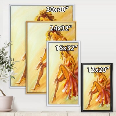 Warm Coloured Flamenco Danscer - Modern Canvas Wall Art Print - Image 0