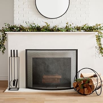 Industrial Fireplace Screen, Black, Small - Image 3