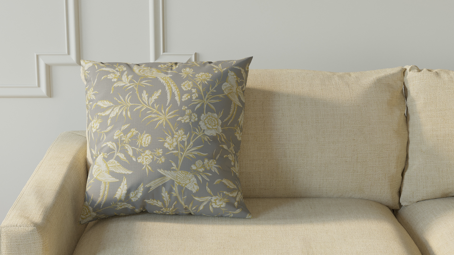 Throw Pillow 20", Grey Aviary, 20" x 20" - Image 2