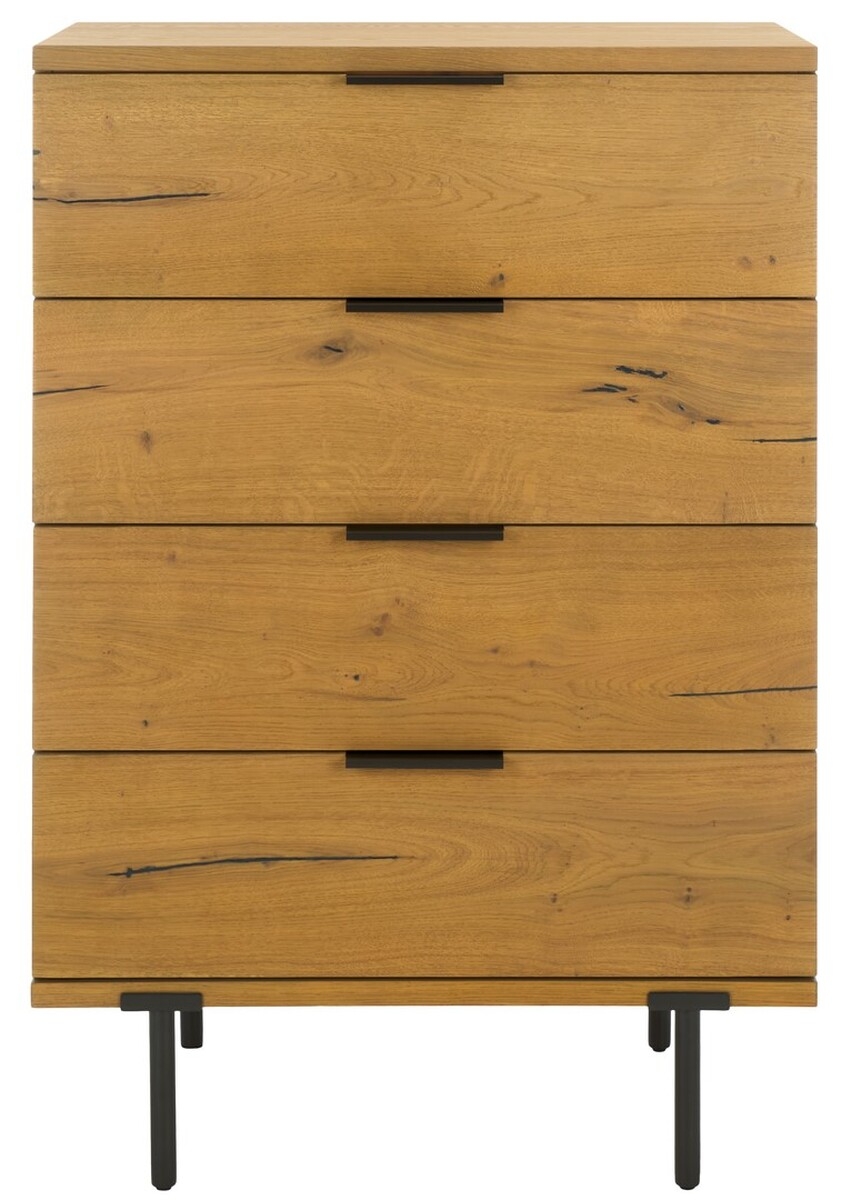 Elizabella 4 Drawer Wood Chest - Oak/Antique Brass - Image 0