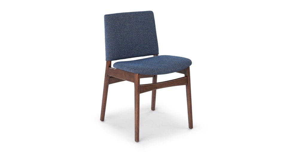 Nosh Dining Chair, Denim Blue & Walnut, Set of 2 - Image 4