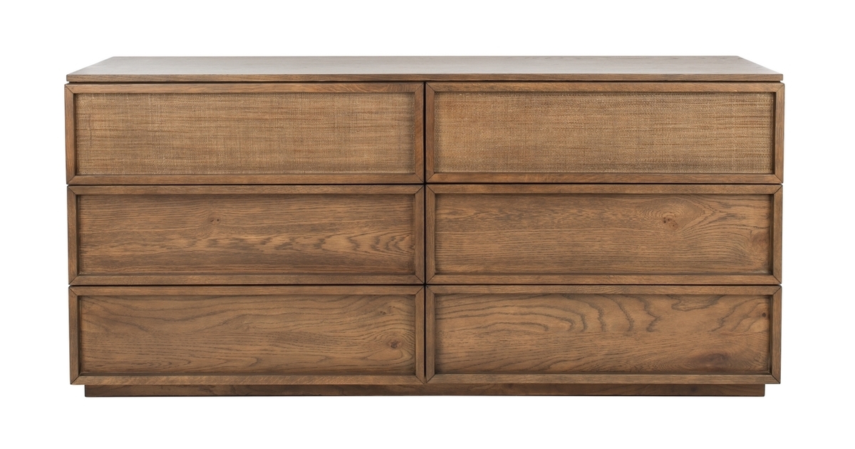 Zeus 6 Drawer Wood Dresser - Natural - Safavieh - Image 0