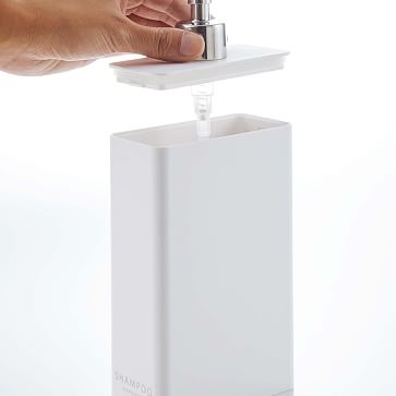 Yamazaki Tower Rectangular Shampoo Dispenser, White - Image 1