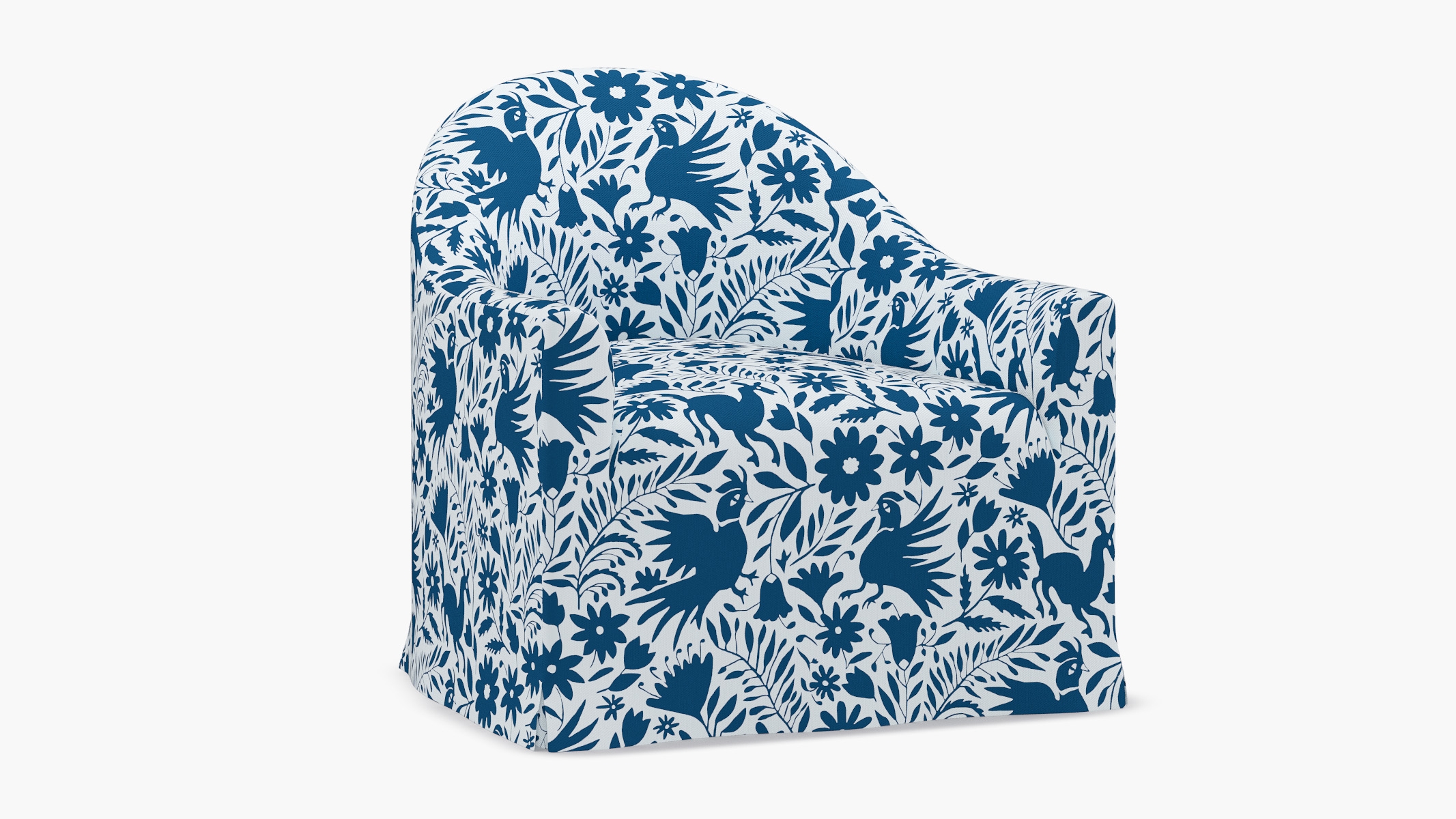 Slipcover Swivel Chair, Cerulean Frida - Image 0