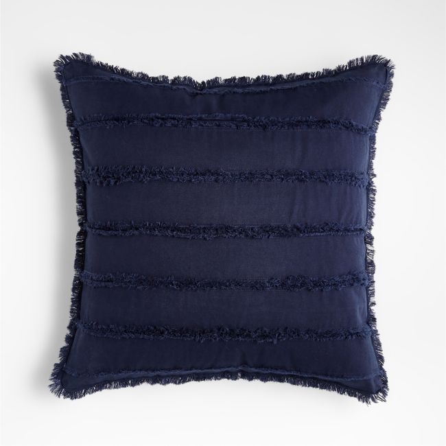 Denim Blue Pillow Cover, 20" x 20", Indigo - Image 0