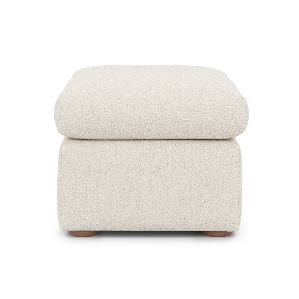 Marina 28.5" Ottoman - Ivory Wool Bouclé - Image 2