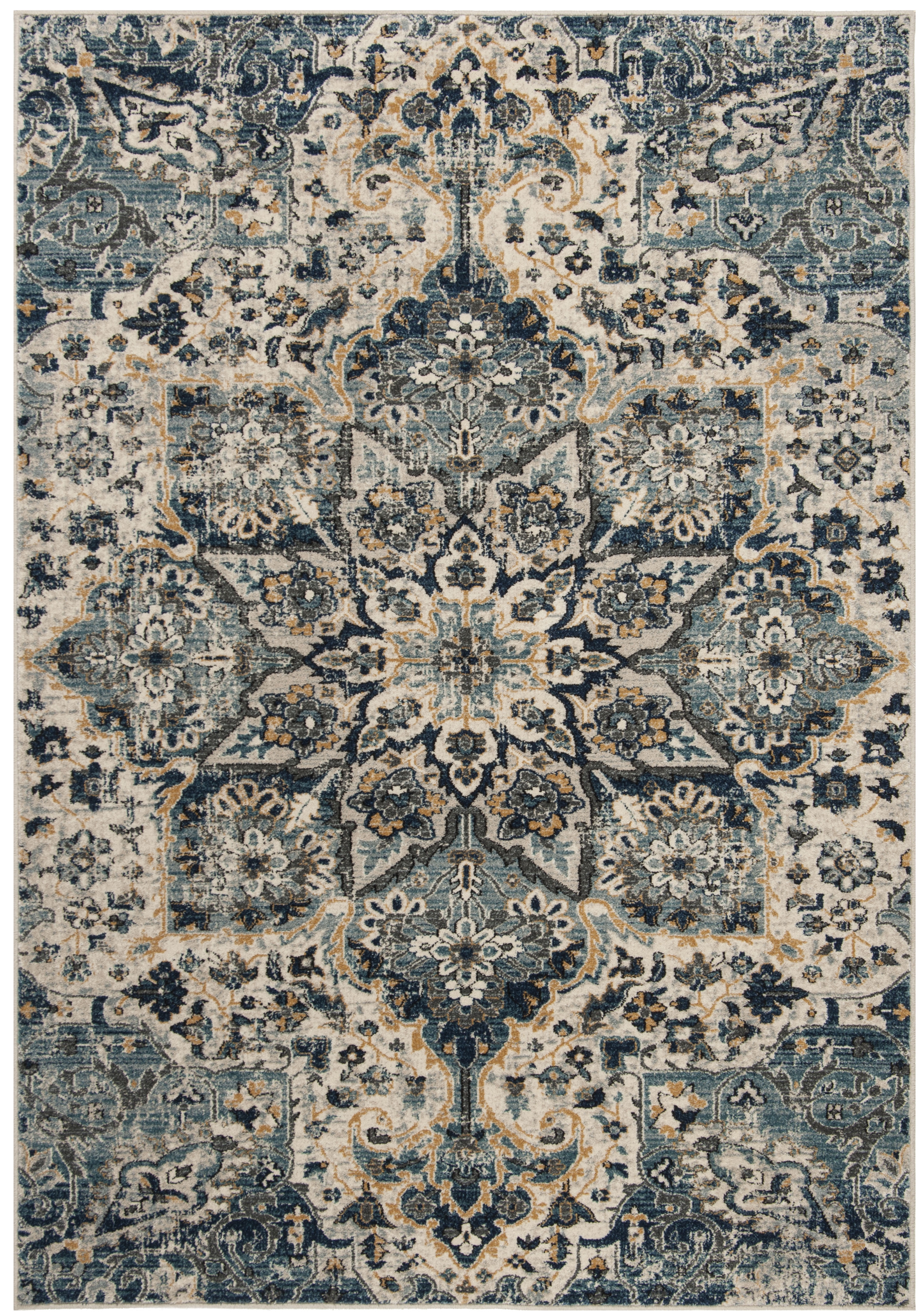 Arlo Home Woven Area Rug, CAR280M, Ivory/Blue,  3' X 5' - Image 0