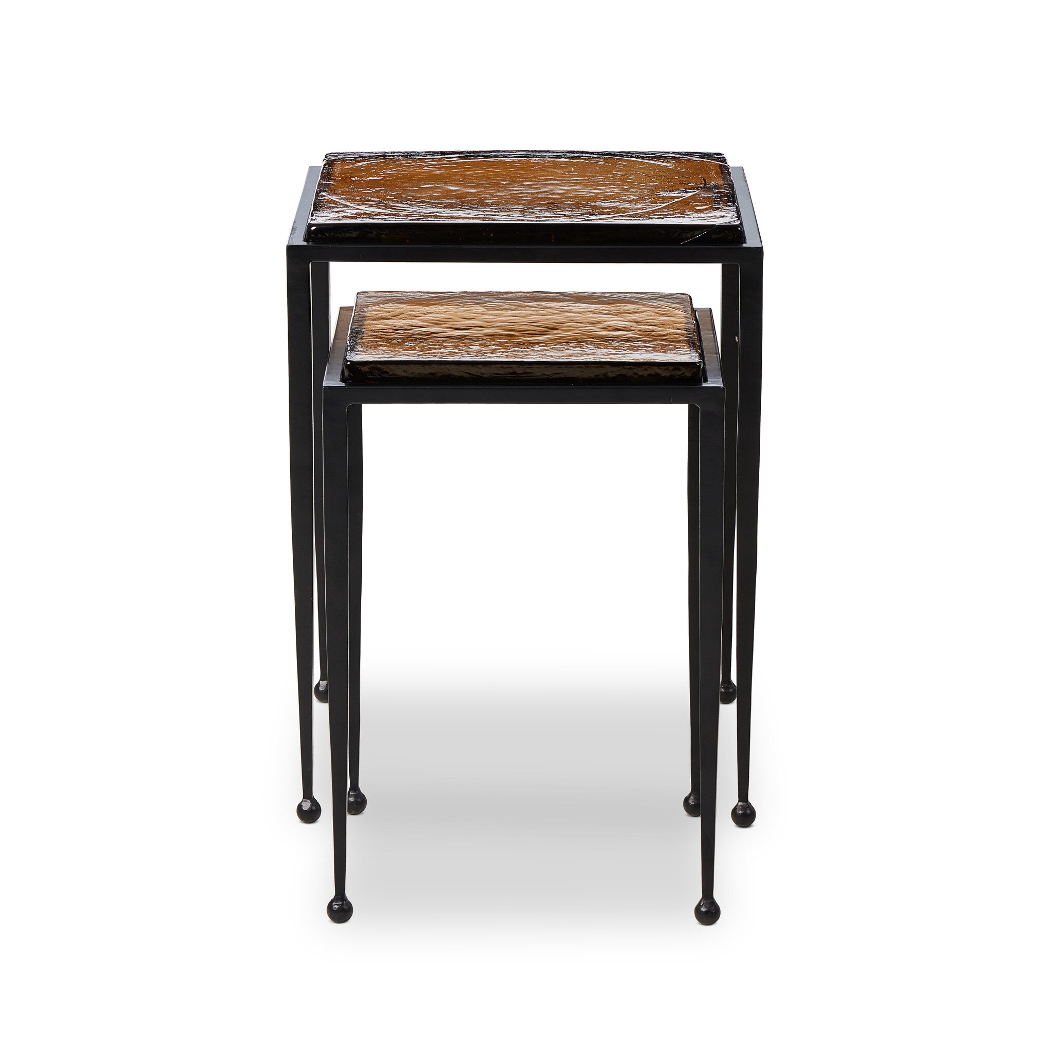 Dalston Nesting End Table - Amber Cast Glass - Image 0