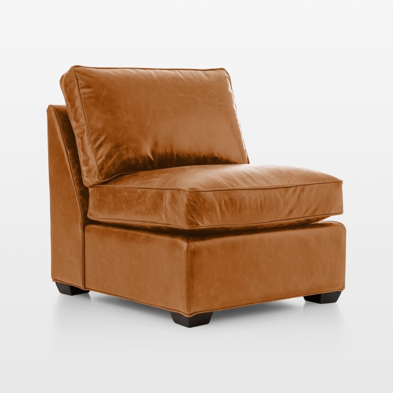Axis Leather Armless Chair Sectional Piece - Image 1