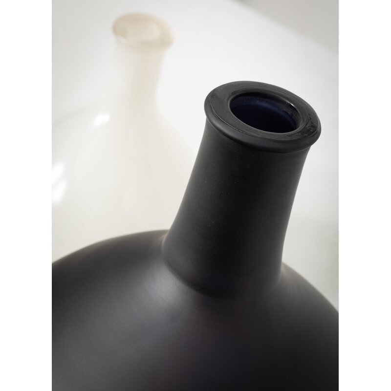 Aldred Glass Table Vases, Black & White, Set of 2 - Image 2