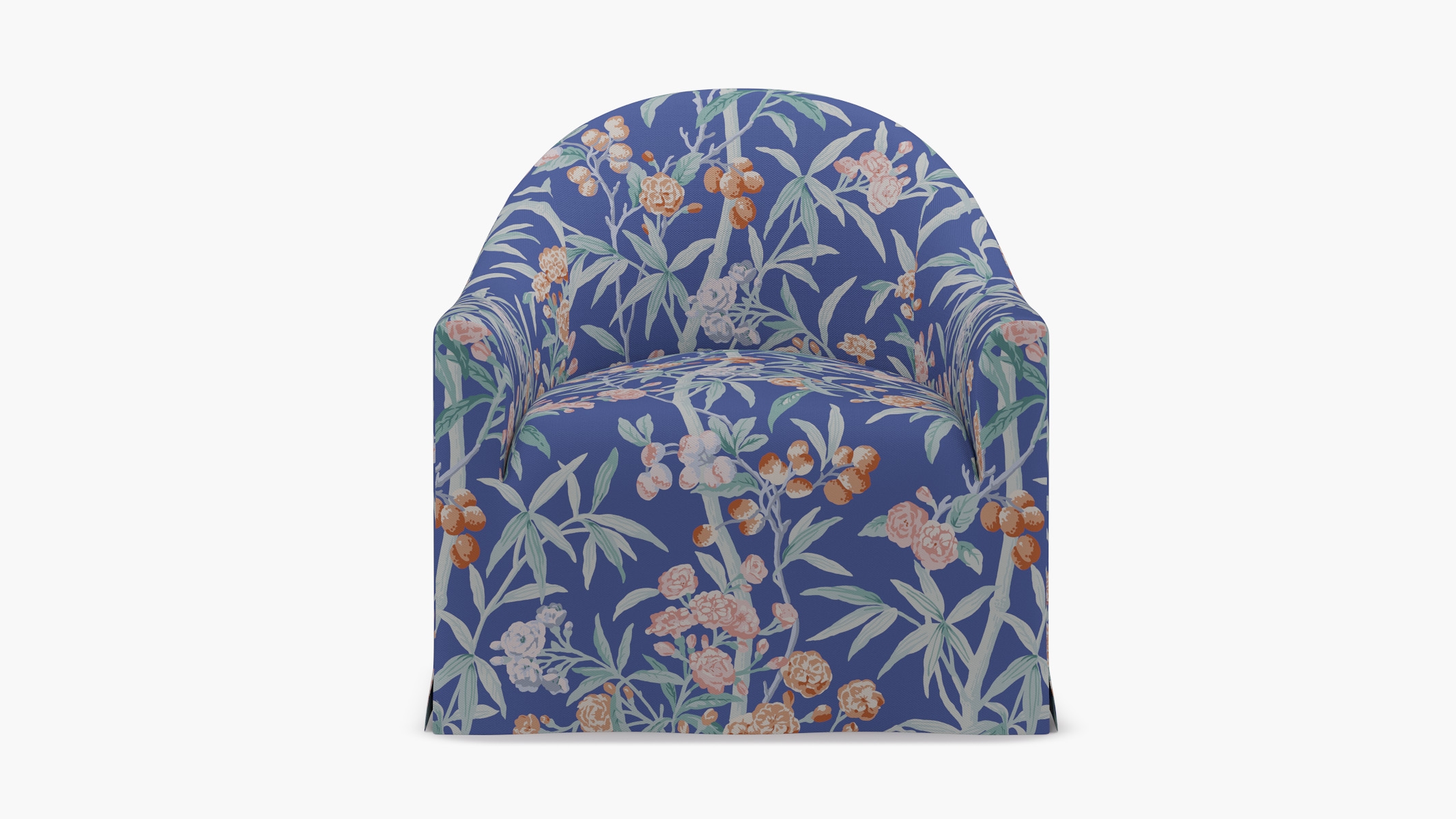 Slipcover Swivel Chair, Lapis Lanai - Image 0
